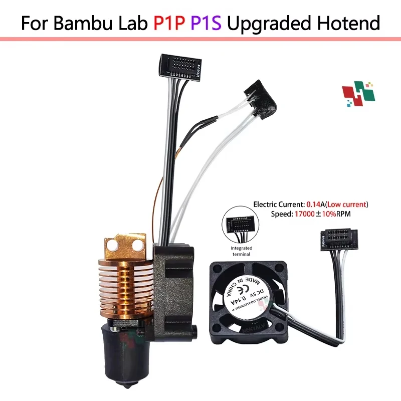 

Для Bambu Lab P1P P1S Hotend круглый керамический нагрев обновление Hotend для Bamboo P1p Hotend охлаждающий вентилятор MG-2,5-15 3D