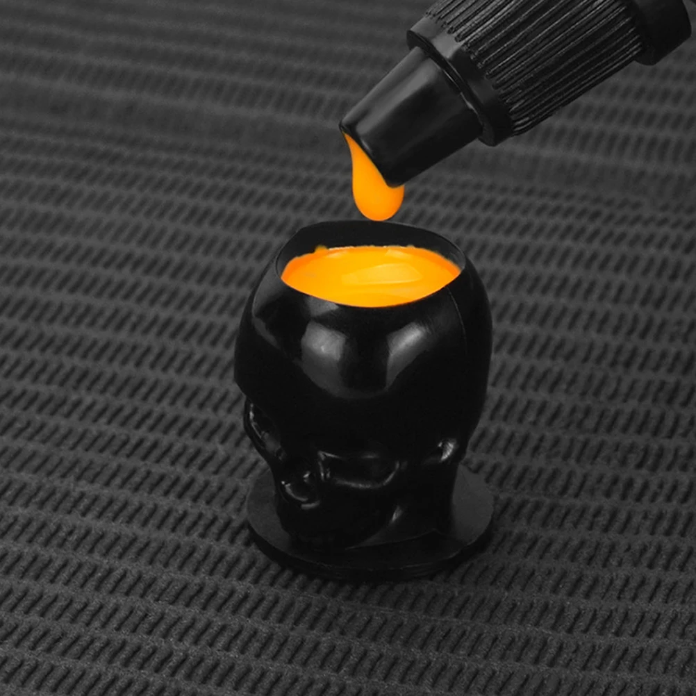 

200 шт., пигмент в виде головы черепа, маленькие чернильные чашки для татуировки, пластиковые чашки для татуировки, компактный размер, стабильная основа, портативные чернила для татуировок