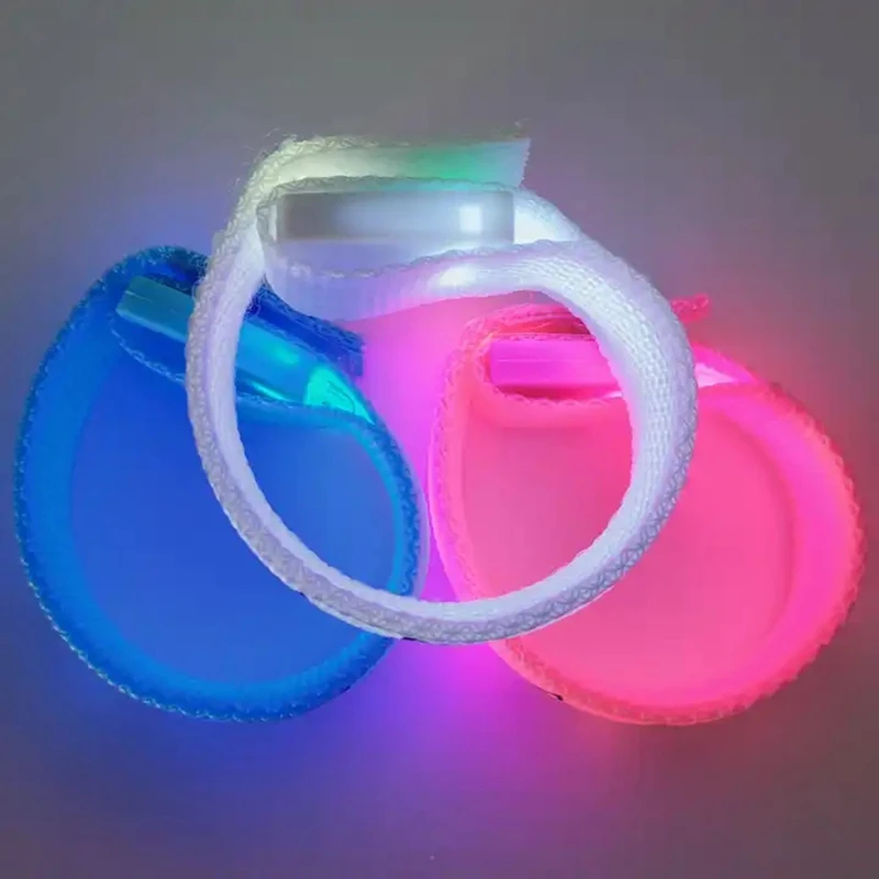 DDJOY Custom Printing ID LED Wrist Band for Night Club , Glowing Light UP in the Dark Wristbands for Events