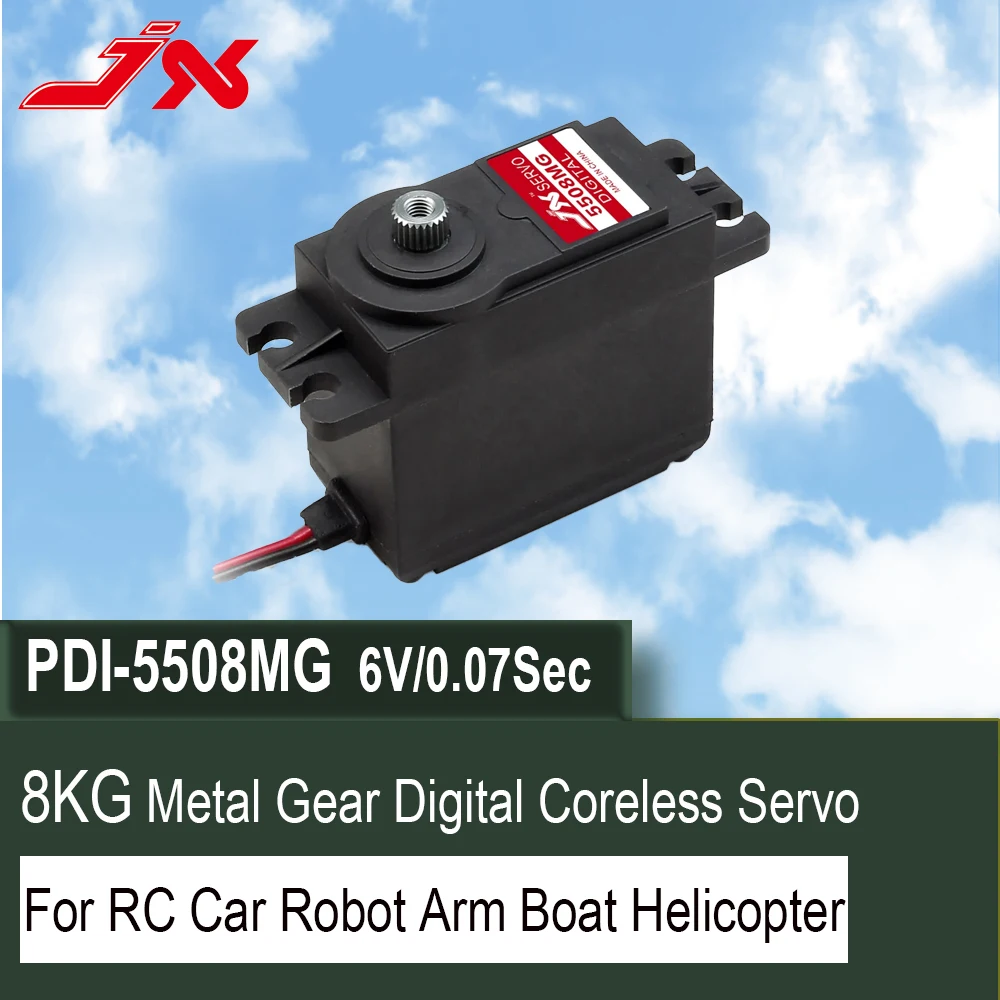 JX Servo PDI-5508MG 8kg High-Torque Metal Gear Digital Coreless Standard Servo For RC Car Buggy Robot Arm Boat Helicopter