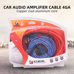 3500W Car Audio Speakers Wiring Kit 4GA Car Amplifier Cable 60AMP Fuse Copper Clad Aluminum Subwoofer Amplifier Installation Kit