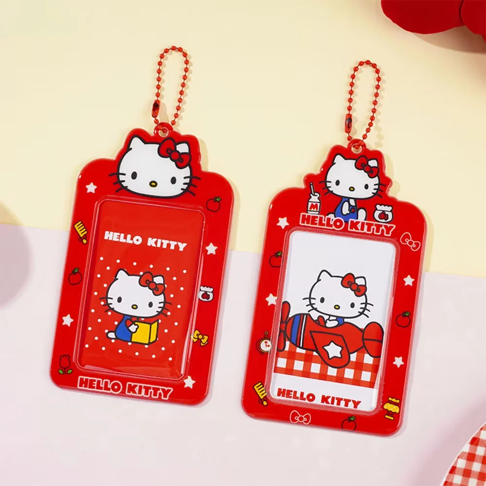 

Kawaii Sanrio Hello Kitty Card Holder Cute KT Cat PVC Soft Rubber Girls Idol Photo Display Storage Card Case Kpop Style Gifts