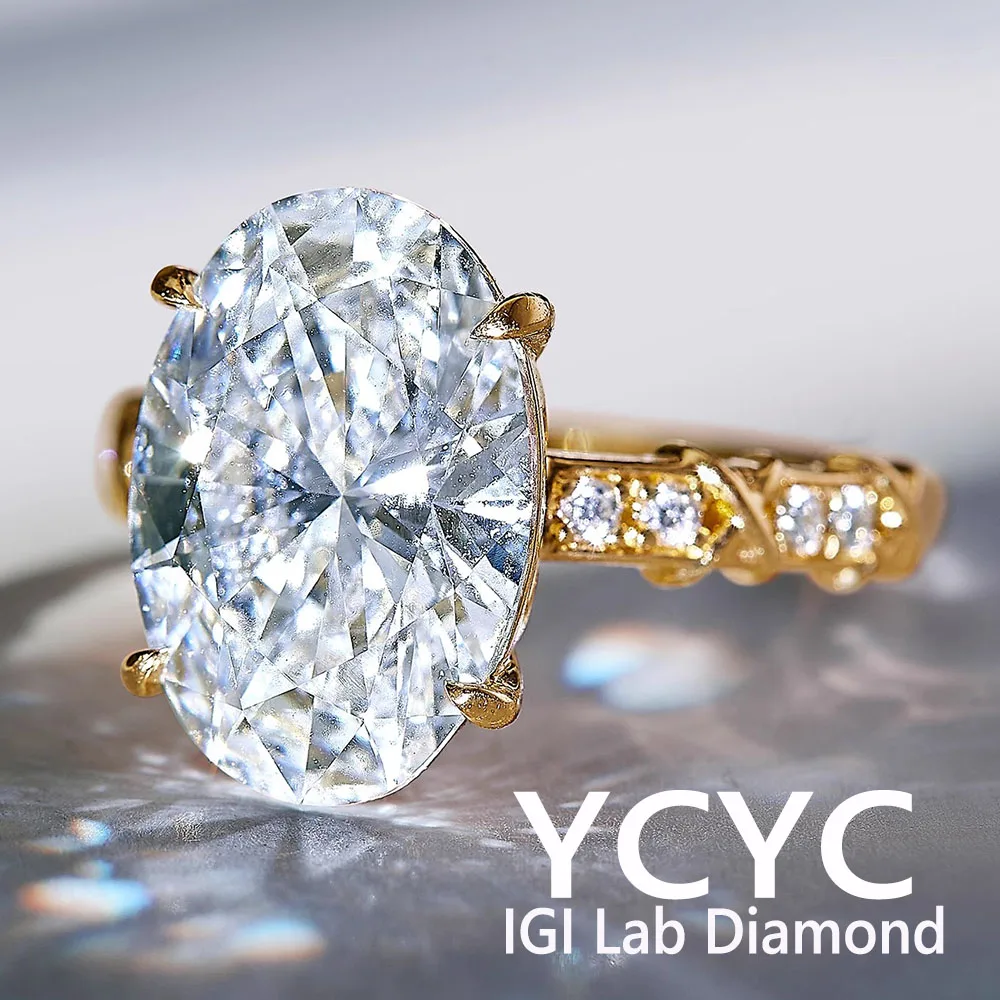 

1-5Carat Wedding diamond Oval diamond 14K gold cultured diamond Lab synthetic diamond fashion jewelry wholesale customizatio