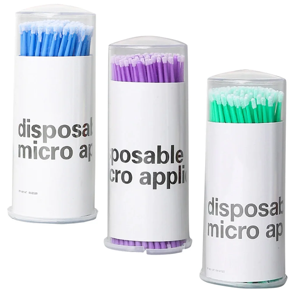 3 زجاجات أعواد قطنية تنظيف عصا الماسكارا الصولجانات أحمر الشفاه قضيب رمش ملحقات مسحات صغيرة فرشاة النايلون الصوف