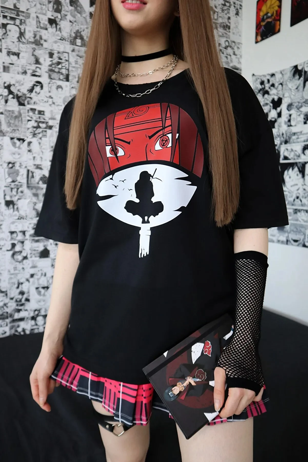 Naruto Uchiha Itachi Split Moon Graphic T Shirt Japanese Anime Manga Fans Oversized Men Women Kids Short Sleeve Streetwear Tee