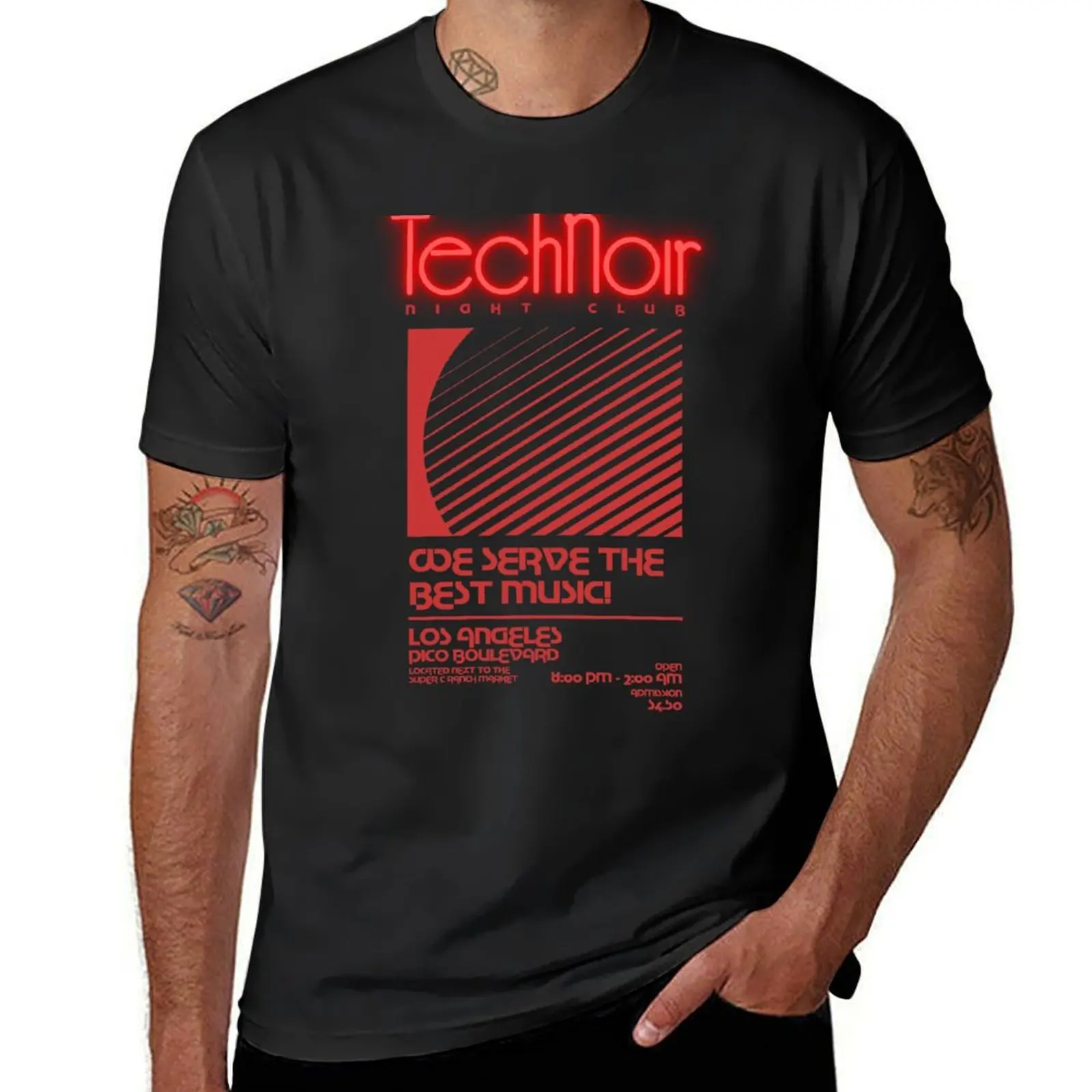 Retro 80s Technoir Nightclub Poster from the Terminator Movie T-Shirt for a boy quick-drying black t-shirts for men