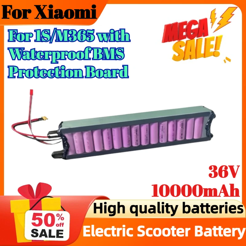 

10S3P 36V 10000mAh Rechargeable Lithium Battery for Xiaomi Electric Scooter 1S/M365 Pack with Waterproof BMS Protection Board