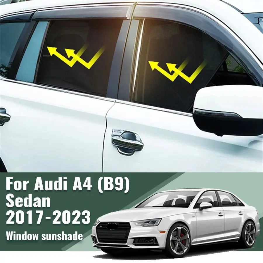 

For Audi A4 B9 Sedan 2017-2023 2024 Car Sunshade Shield Front Windshield Frame Curtain Rear Side Window Sun Shades