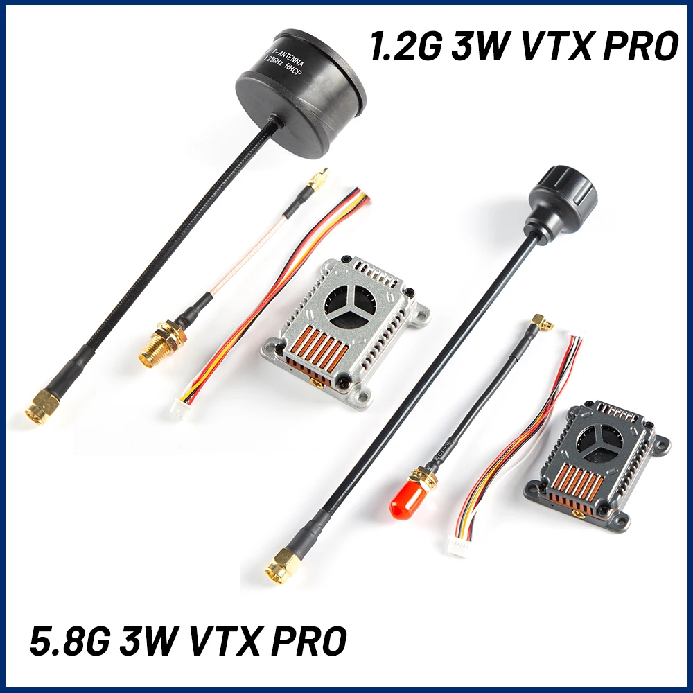 1.2Ghz 3W /5.8G 3W Video Transmitter VTX 80CH 25mW/1000mW/2000mW/3000mW adjustable For Long Rang FPV Racing Drone