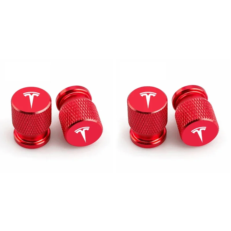 4Pcs Aluminum Styling Car Wheel Tire Valve Caps Dust Covers For Tesla MODEL S X 3 Y 2017 2018 2019 2020 2021 2022 2023 Roadster view 2