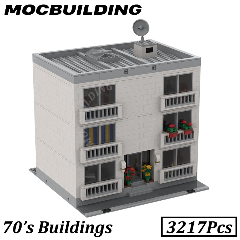 

City House 70's Buildings Home Apartment MOC Building Blocks Bricks DIY Construction Toys Birthday Gifts Christmas Present