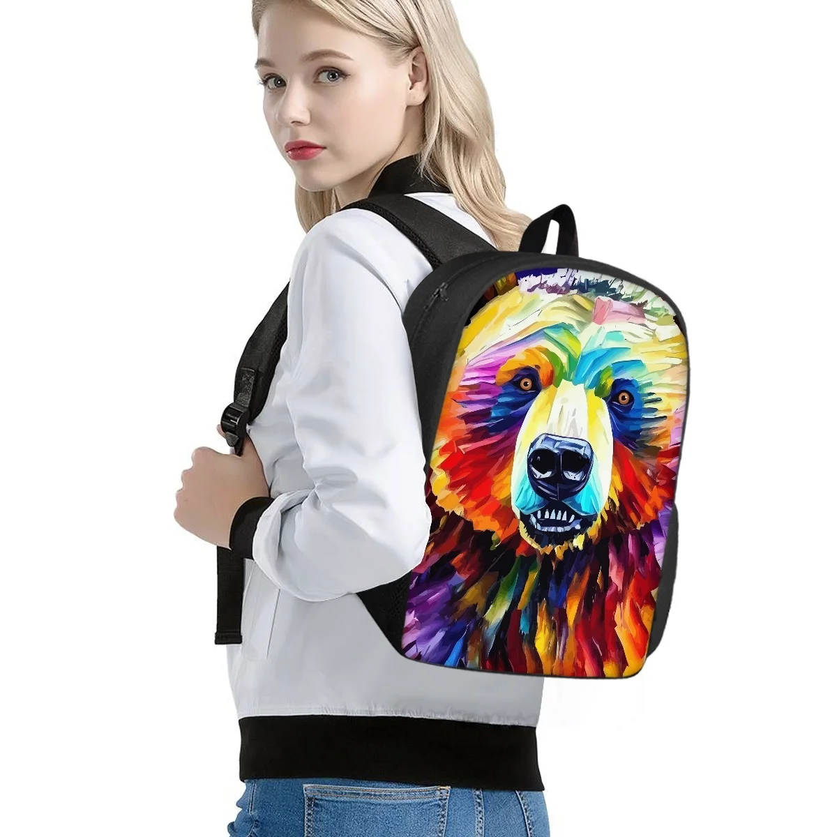 Trendy Cool Bear 3D Print Kids Backpack Girls Boys Bookbag Kids Children Bagpack Teen School Backpack For Student School Gift