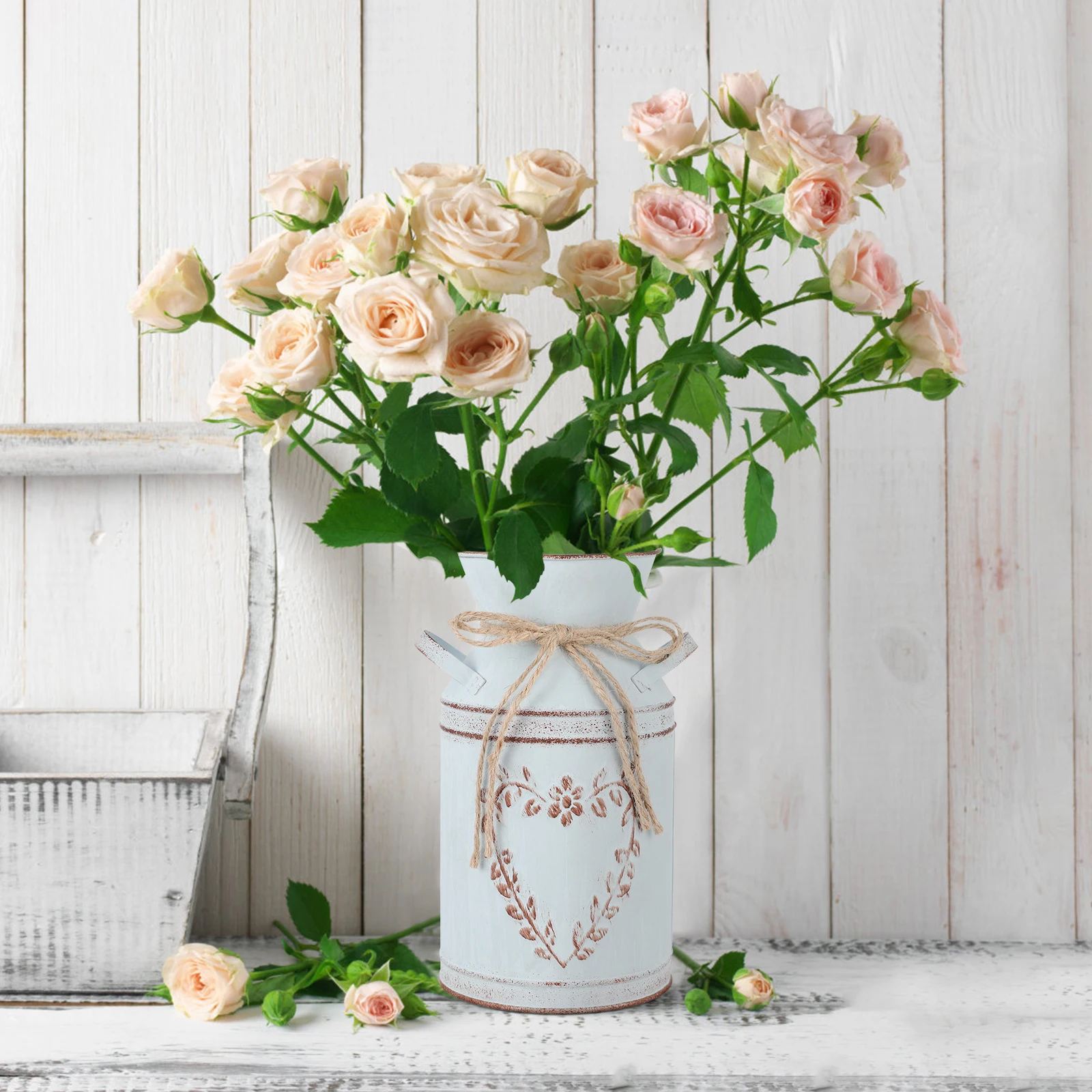 

Heart Shaped Flower Vase Retro Iron Strong Classic Design Home Decor Teaching Gift flower bucket flower pots heart