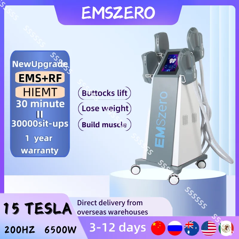 

EMSzero EMS устройство для скульптурирования тела, Скульптурное устройство для похудения, высокопроизводительное устройство для снижения веса 200 Гц, электромагнитное удаление жира в мышцах с 4 ручками