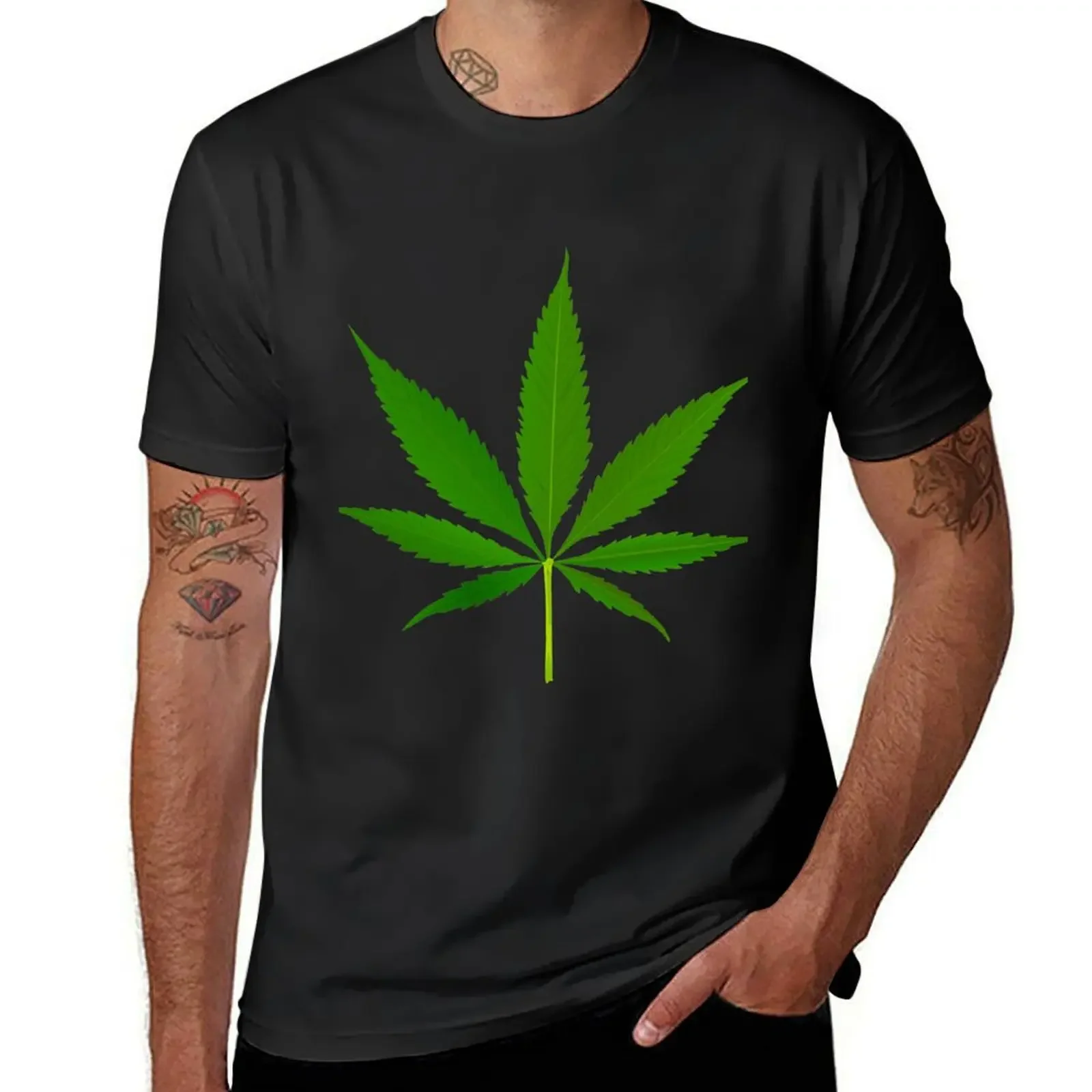 Realistic Weed Symbol T-Shirt luxury designer vintage anime shirt oversizeds tees t shirt for men
