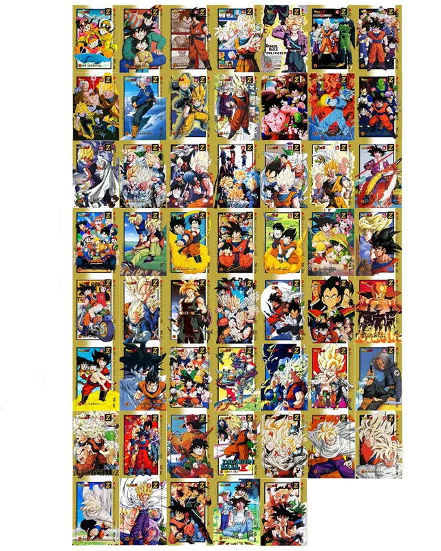 217 pièces/ensemble Anime Dragon Ball Z personnage Collection Super Saiyan Goku Gohan Majin Buu carte jouet jeu classique cadeau carte de Collection