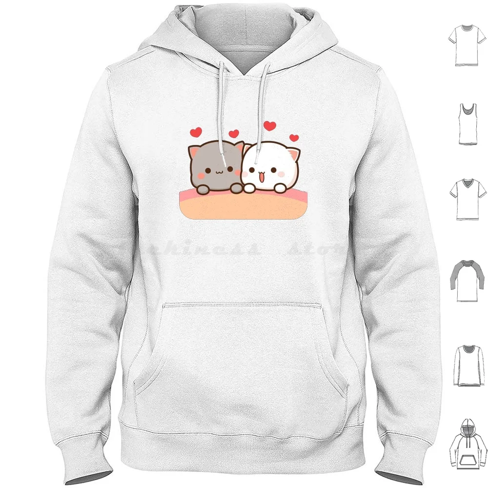 Peach And Goma Mochi Cat Hoodies Long Sleeve Cute Milk Mocha Teddy Bears Cute Bears Mochi Mochi Peach Cat Mochi Mochi