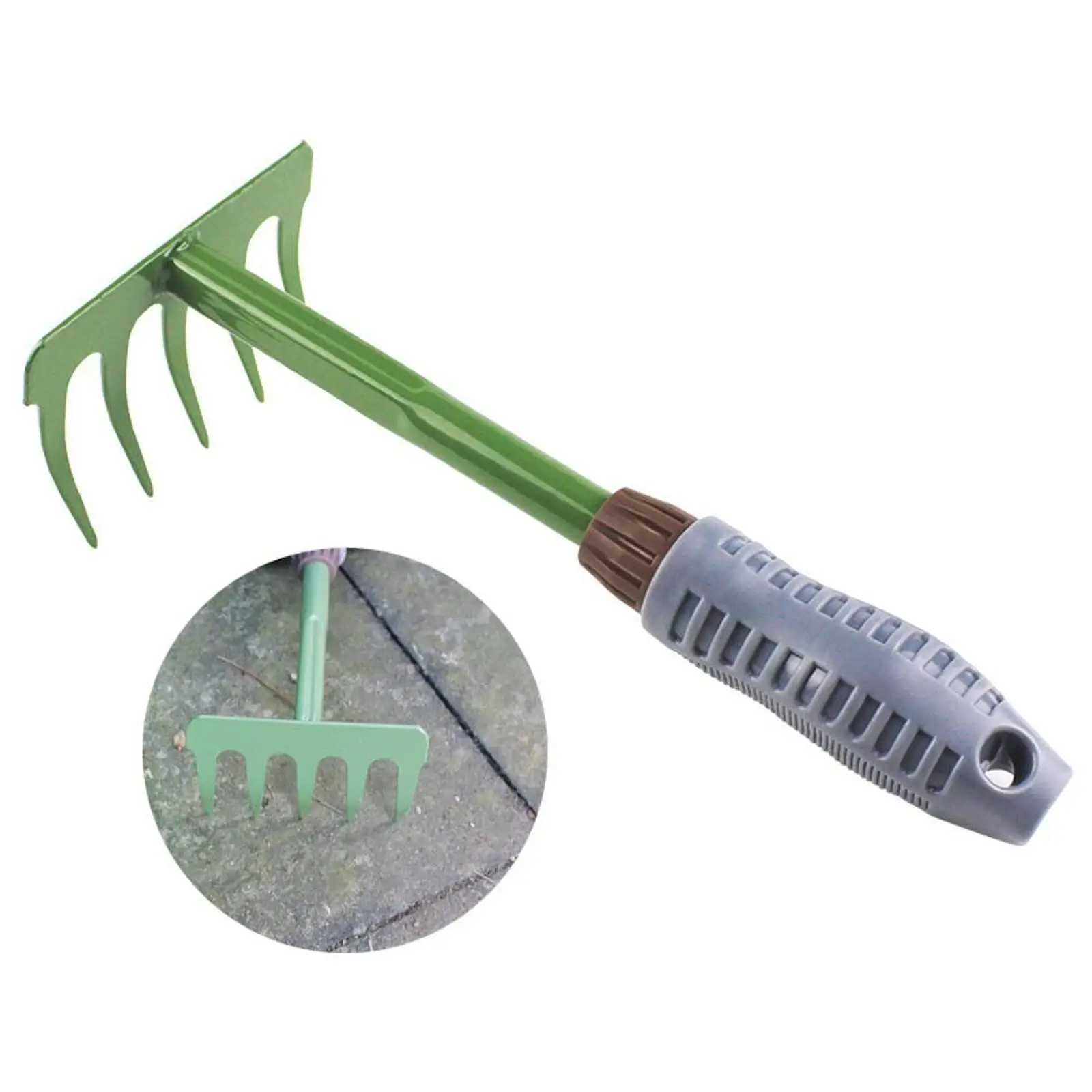 Leaf Rake Manual Weeds Grabber Weeds Puller Tool 5 Claw Stand Up Weeder with Long Ergonomic Handle for Backyard Gardening Farm