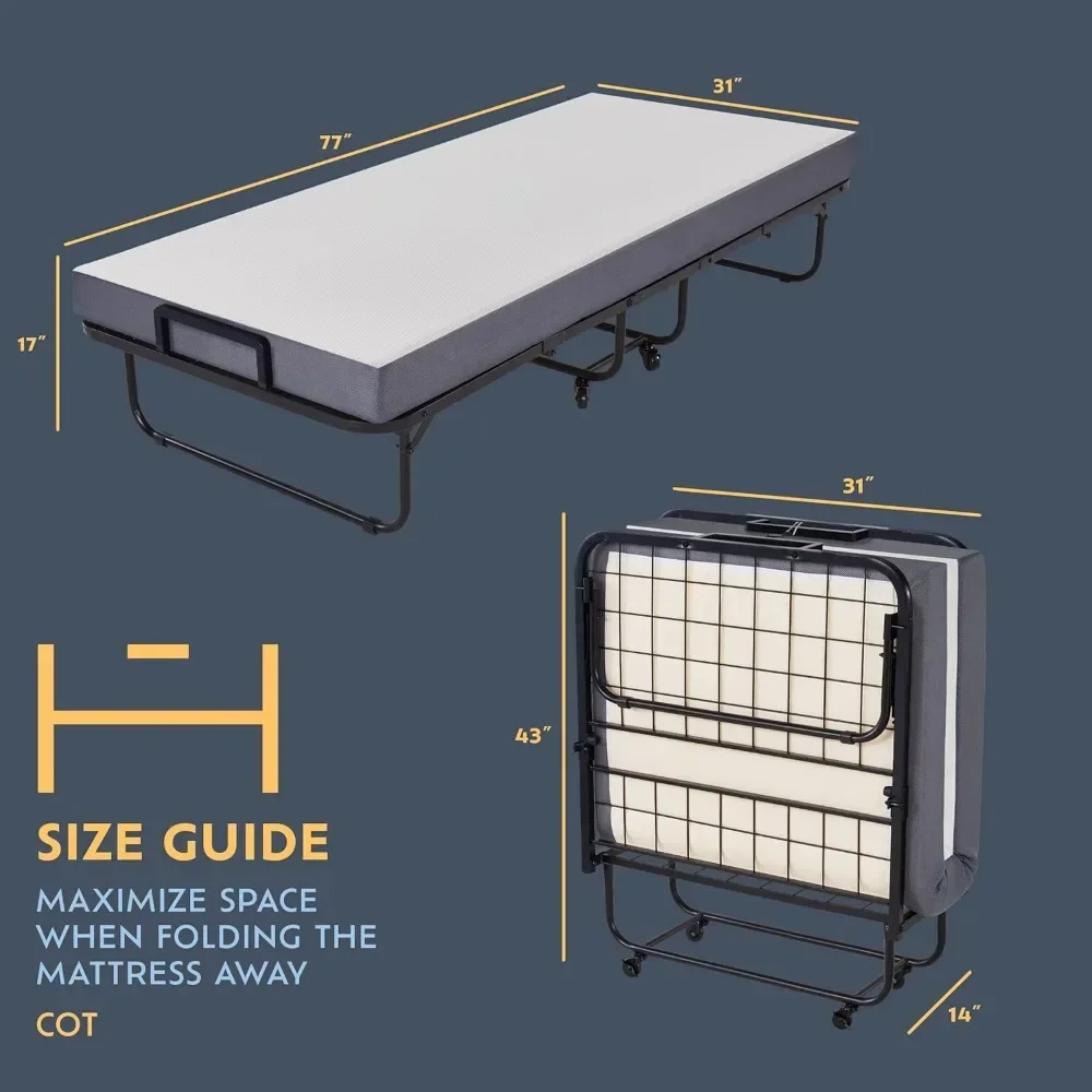 Lit Pliable avec Côtés en Maille Respirante, Canapé Multifonction, 77 "L X 31" W X 17 "H