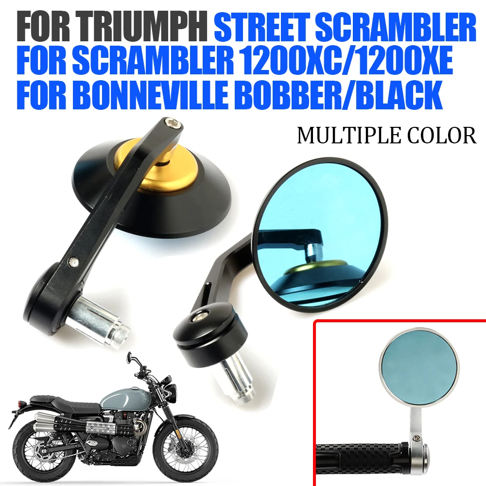 

For Triumph Street Scrambler 1200 XC XE BONNEVILLE BOBBER Motorcycle Accessories Rearview Mirrors Side Rear View Mirrors Blue HD