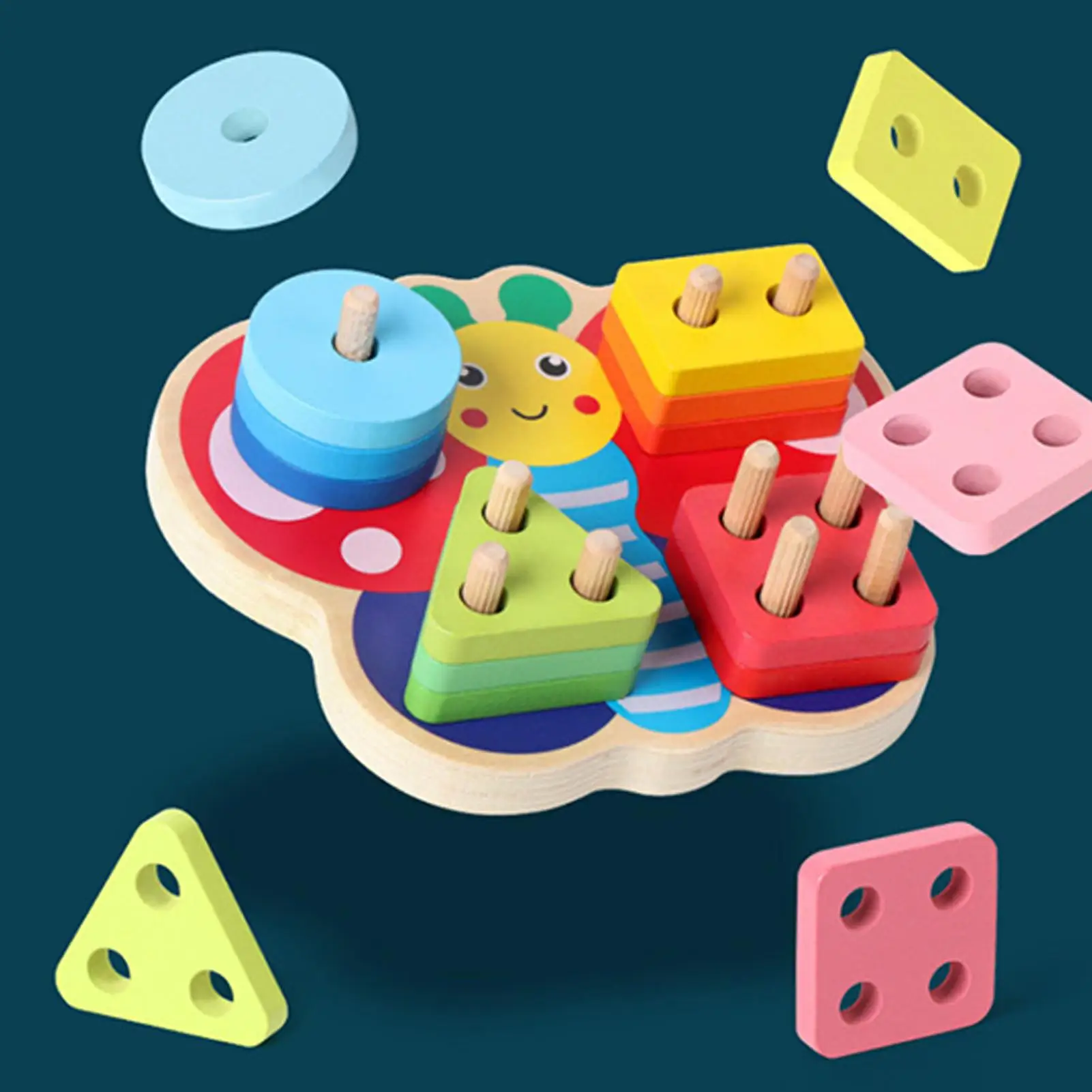 Shape Sorting Toy Educational Wooden Fine Motor Shape Learning Building Blocks For Boys For Education Development Play Home