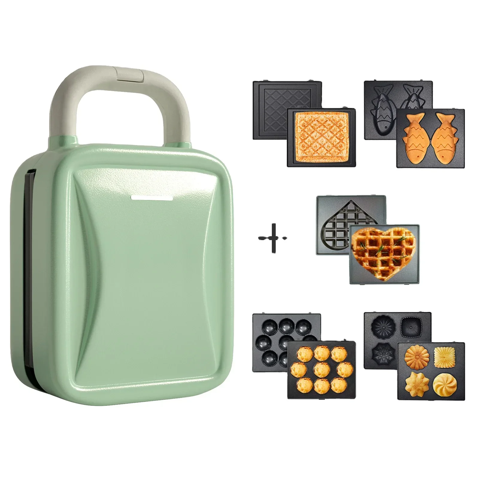 

-for Professional Multifunction 3 In 1 Breakfast Sandwich Waffle Makers 5 In 1 Commercial Electric Heart Shaped Maker Machine