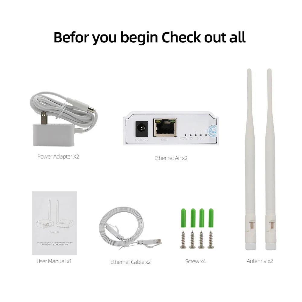 Hayway Wireless Transceiver Point Ethernet Port Bridge Kit Used For SIP Network Product Connection 1KM Transmission Distance