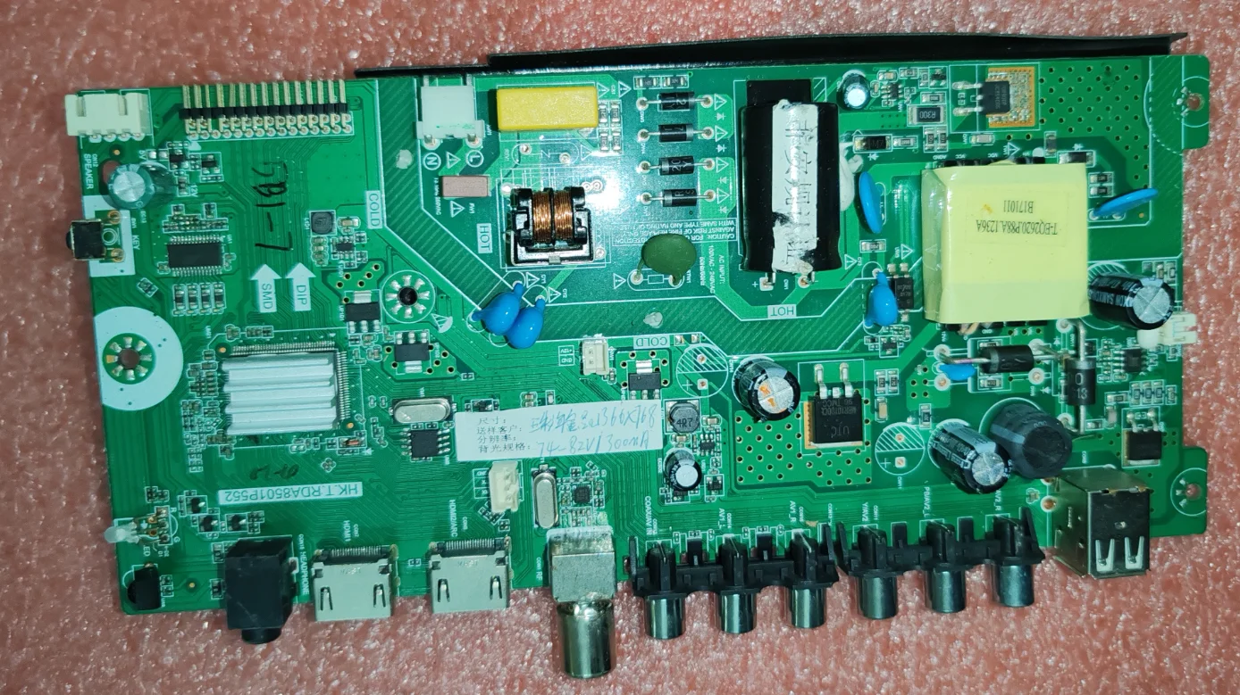 HK.T.RDA8501P552   LED TV three in one TV motherboard, physical photo, tested for 1366X768   35--85V   300MA