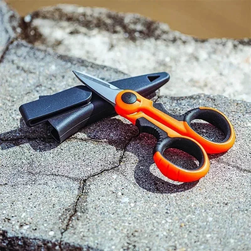 2/1 High Carbon Steel Scissors Household Shears Tools Electrician Scissors Stripping Wire Cut Tools for Fabrics, Paper a.