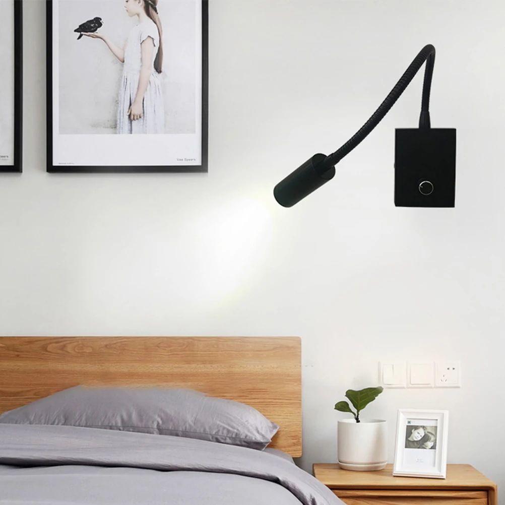 

Flexible Hose Reading Lamp Bedside Led Night Book Light For Bedroom Adjustable Study Lamp Compact Light Easy Install Office
