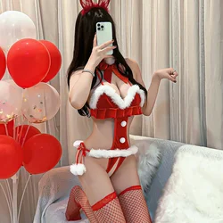 Sexy lingerie Christmas holiday sexy seduction uniform set flirting clothes hot bed sex passionate woman