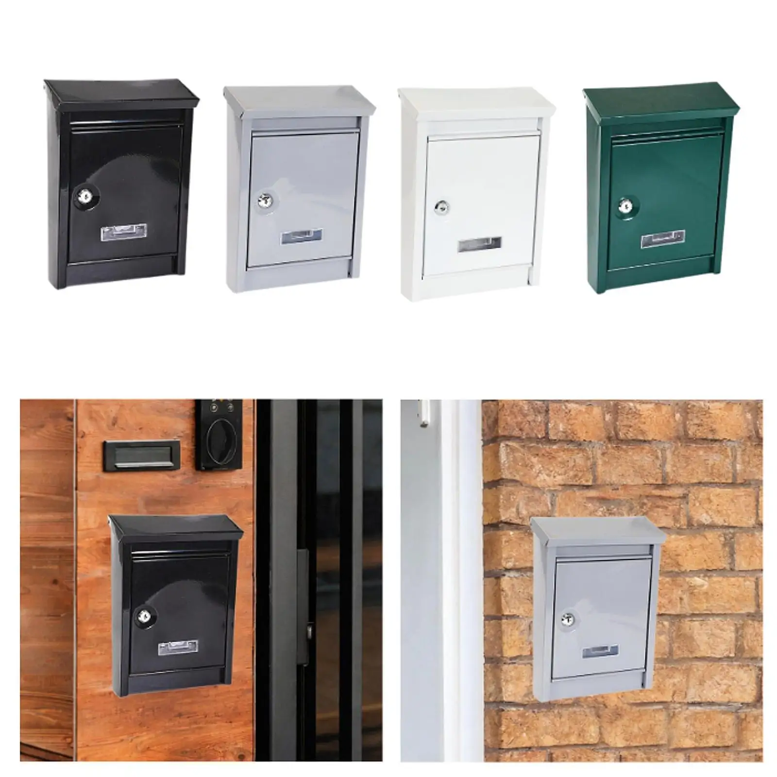 

Wall Mount Mailbox Lockable Windproof Decorative Newspaper Iron Drop Box Letterbox for Office Entrance Front Door Gate Corridor