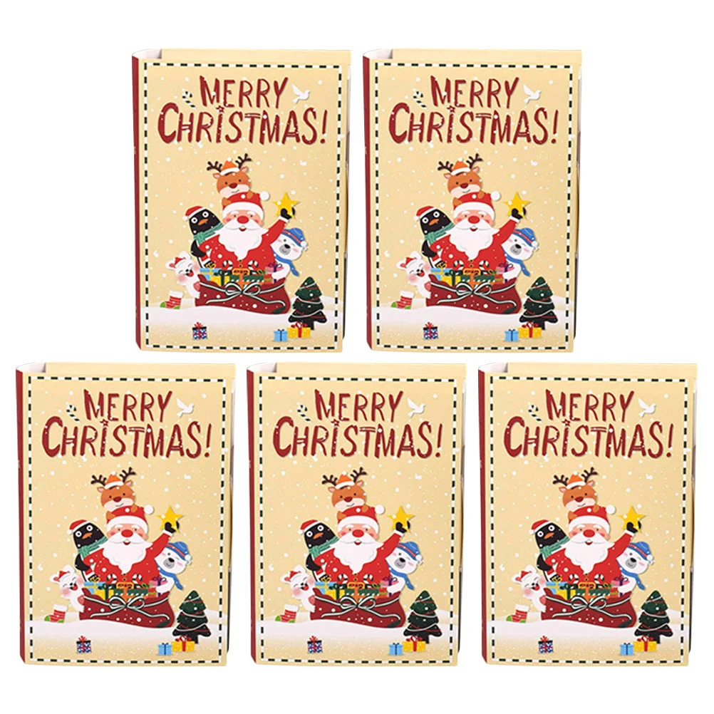 

5Pcs Book Shaped Christmas Gift Boxes for Candy Cookies Elegant Lightweight Holiday Presents Packaging