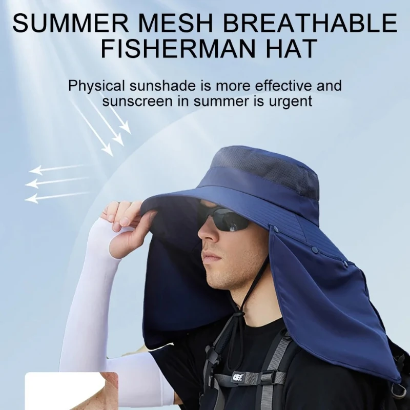 Fishing Hat Summer Neck Protection Sun Protection Outdoor Face Covering Sun Hat Oversized Brim Shawl Fisherman's Hat