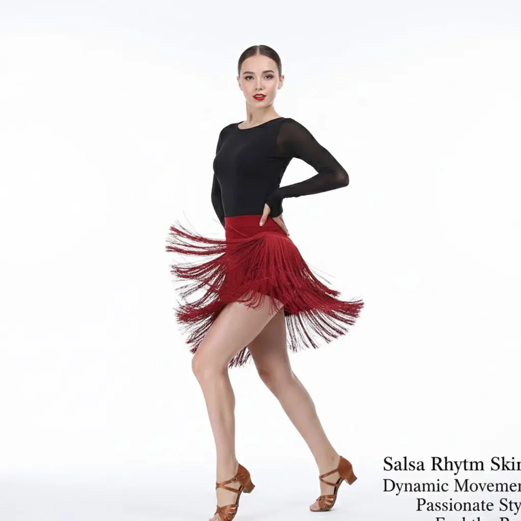 

Женская осенняя новая юбка с бахромой для латинских танцев, штаны для профессиональной практики и выступления, танцевальные штаны