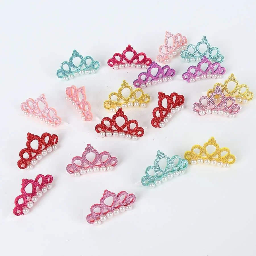 Pet Hair Clip Crown Pearl Hair Ornament Teddy Dog Hairgrip Kitten Cute Pet Hairpin Puppy Hair Grooming Accesorios Pet Supplies