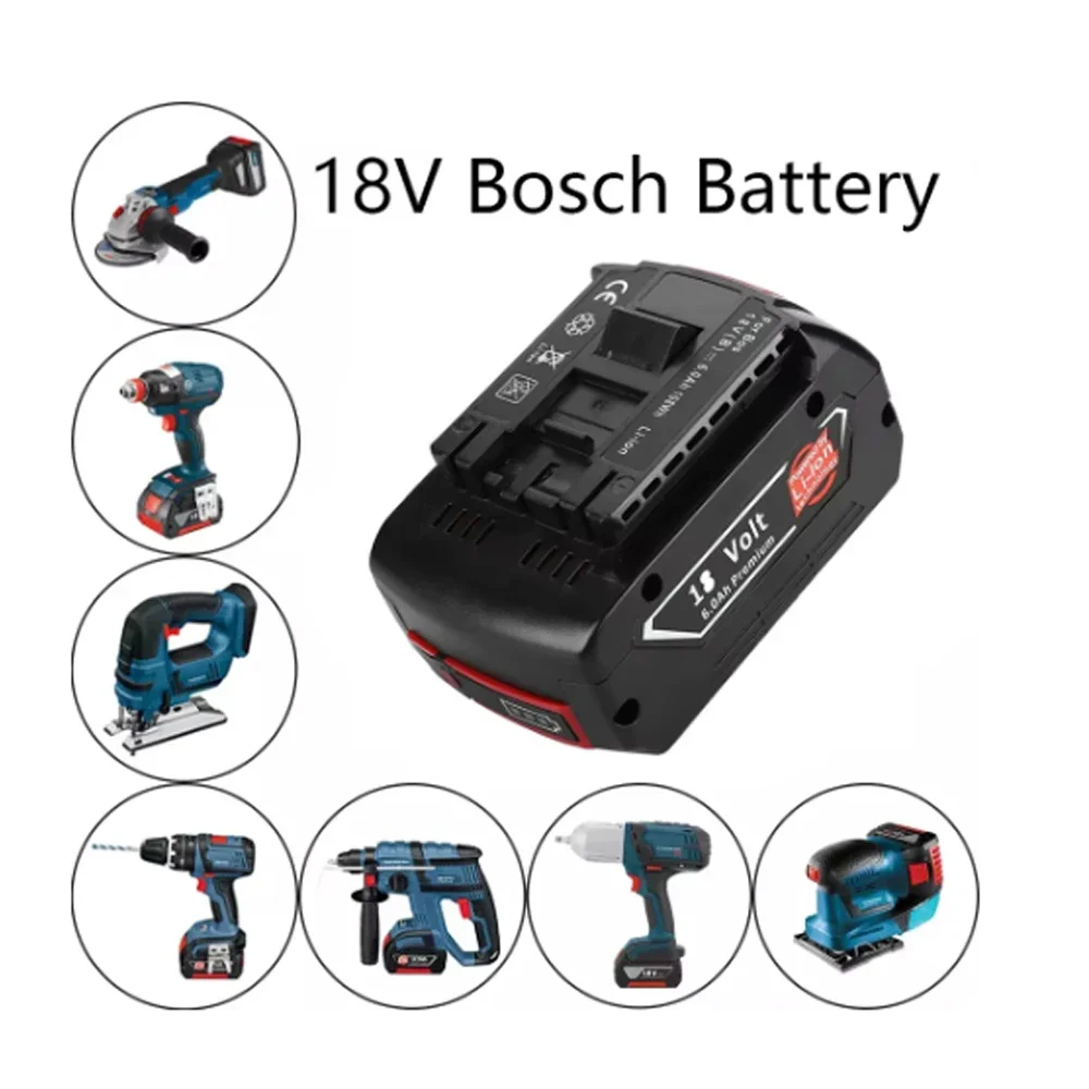 100% Original 18V 6.0Ah Rechargeable Lithium Ion Battery for Bosch 18V 6.0A Backup Battery Portable Replacement BAT609