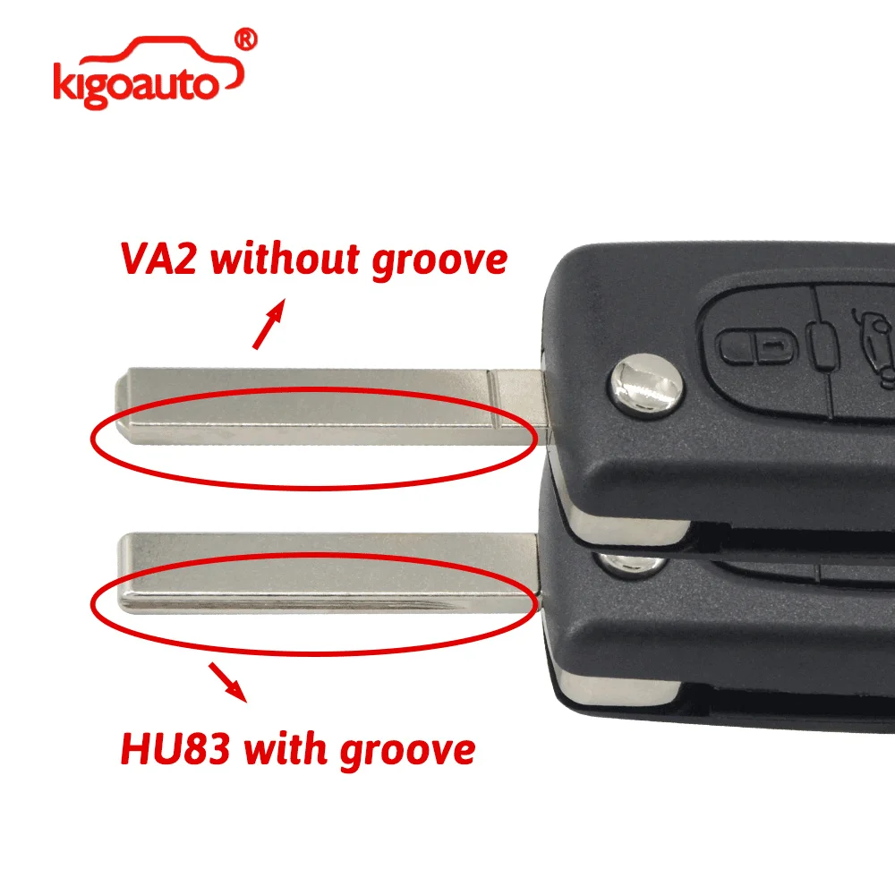 Kigoauto Car Remote Key Fob Shell Case 2/3/4 Button Replacement for Peugeot 207 307 308 407 607 807 for Citroen C2 C3 C4 C5 C6