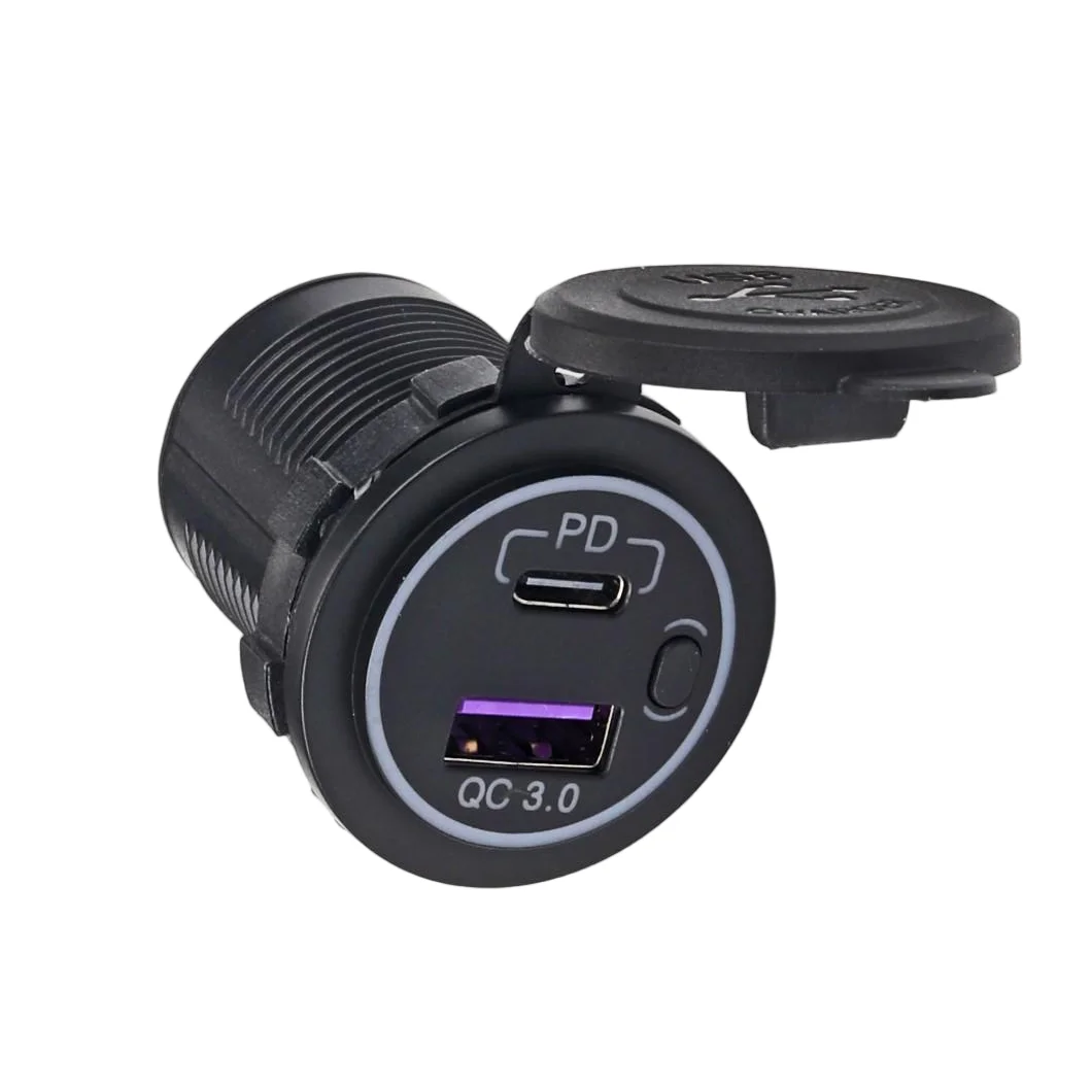 carregador-de-carro-usb-com-carregamento-rapido-duas-portas-usb-carregador-usb-qc30-e-usb-pd-com-interruptor-de-toque-para-telefone-tablet-e-camera-digital