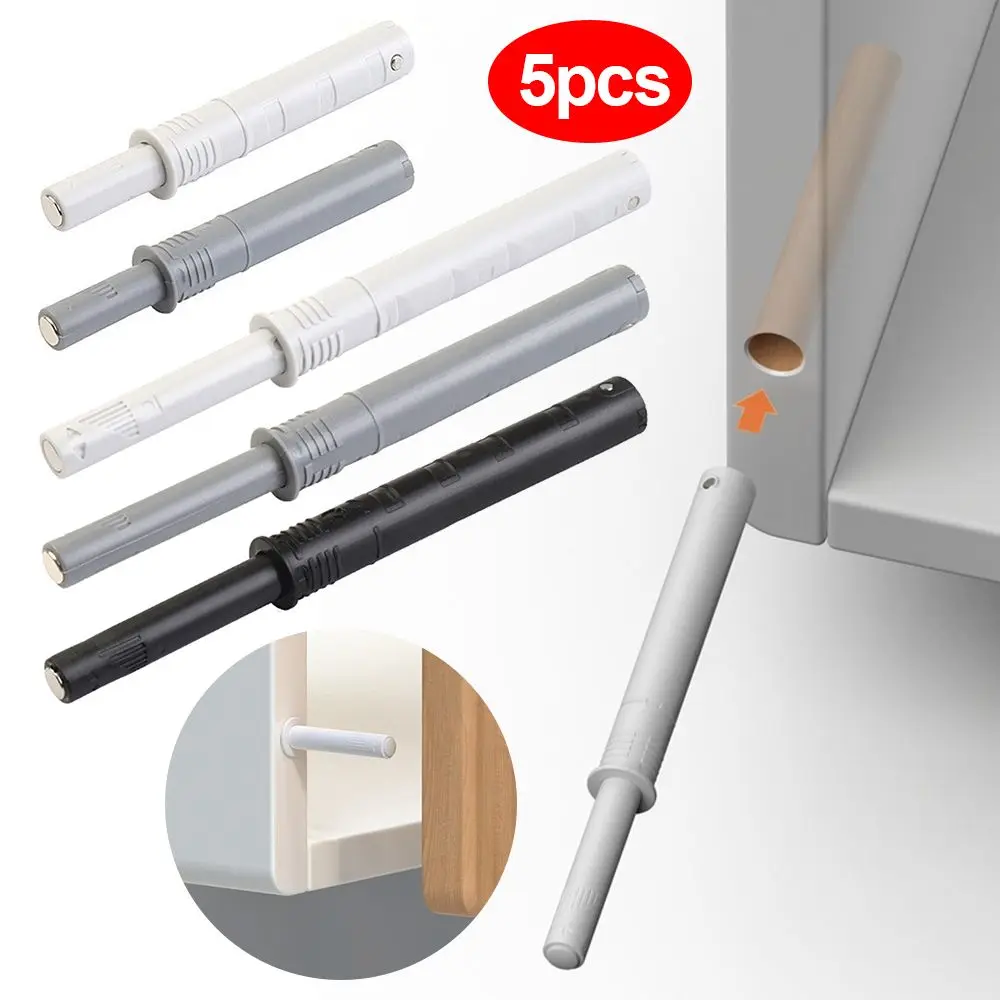 5pcs Hardware Damper Buffers Soft Quiet Closer Open Touch Cabinet Door Suction Door Stopper Door Bouncer Cabinet Catches