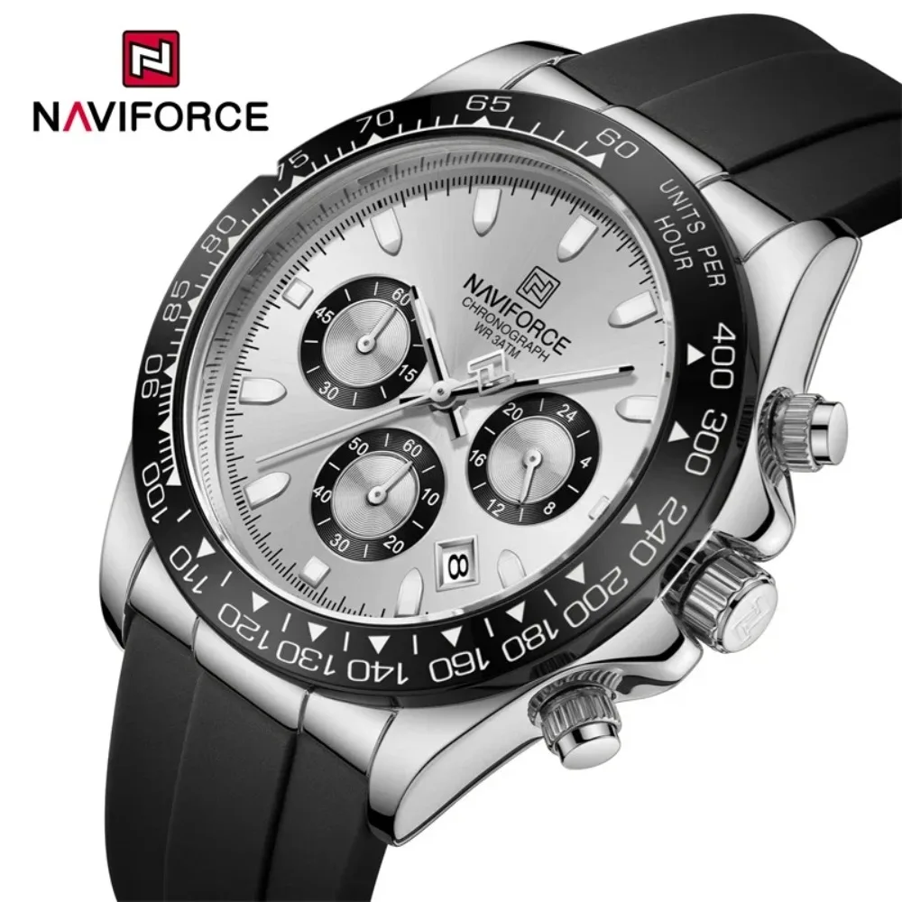 

NAVIFORCE 8054 Fashion Sports Quartz Men's Watch Waterproof Luminous Chronograph Calendar Watches for Men Relogios Masculino