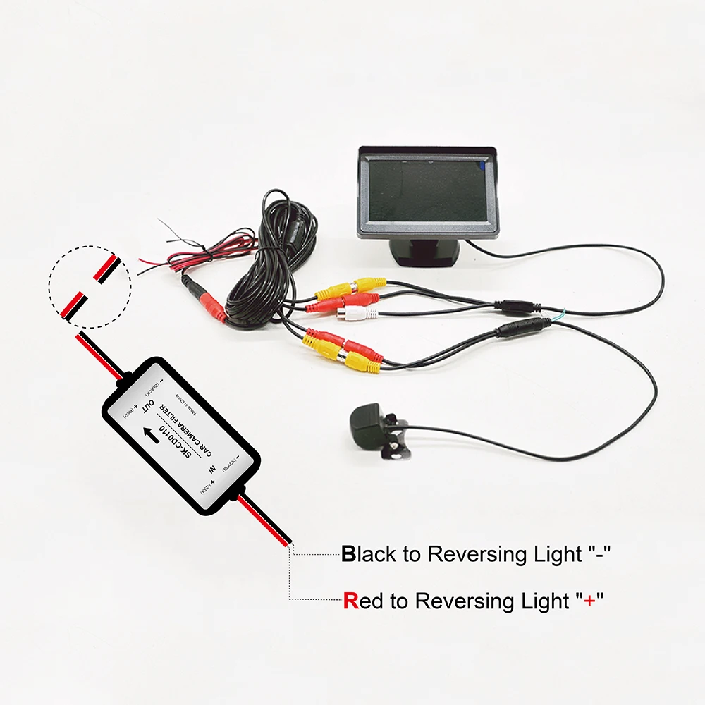 Rectifier DC 12V Power Car Rear View Camera Power Relay Capacitor Auto Car Camera Filter Relay Capacitor Filter Connector