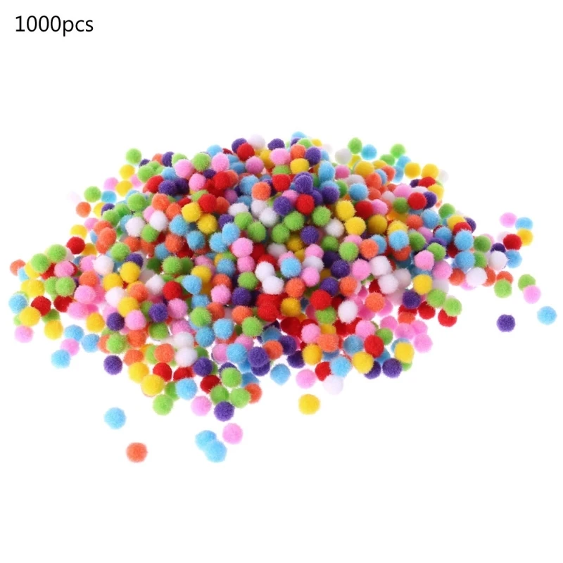 1000 pompones redondos suaves y esponjosos para manualidades, bolas colores mezclados, pompones 10mm para manualidades DIY