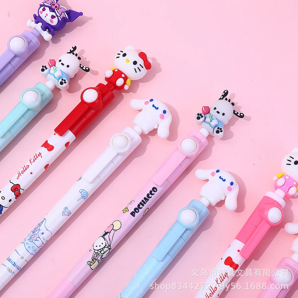 

Miniso Hellokitty Pochacco Kuromi Rotatable Gel Pen Cute 0.5Mm Black Ink Neutral Pens Gift School Supplies