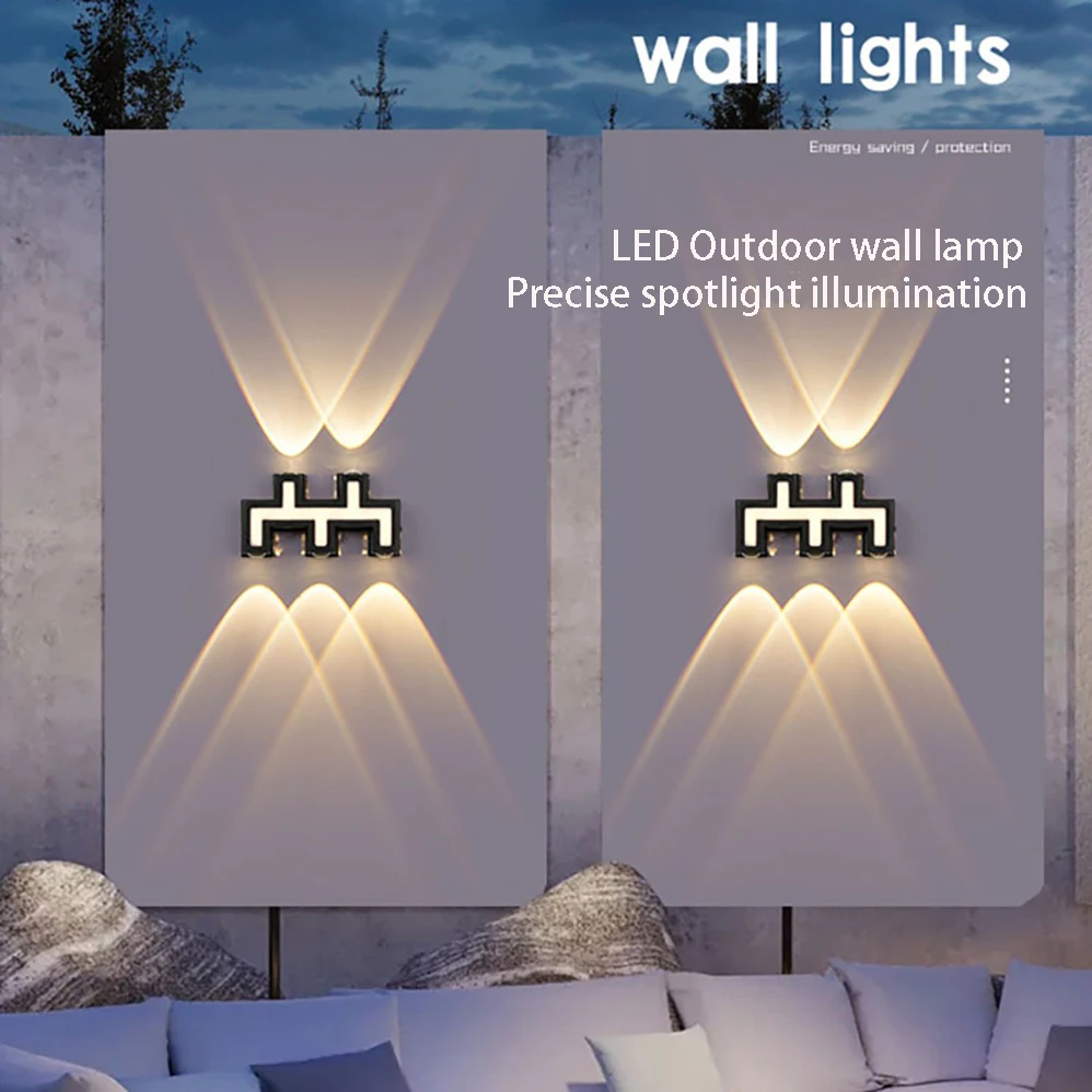 Lámpara LED de pared para interiores y exteriores, iluminación moderna de estilo minimalista, resistente al agua IP65, AC85-265V, 6W, 7W, 12W, para jardín/valla/puerta