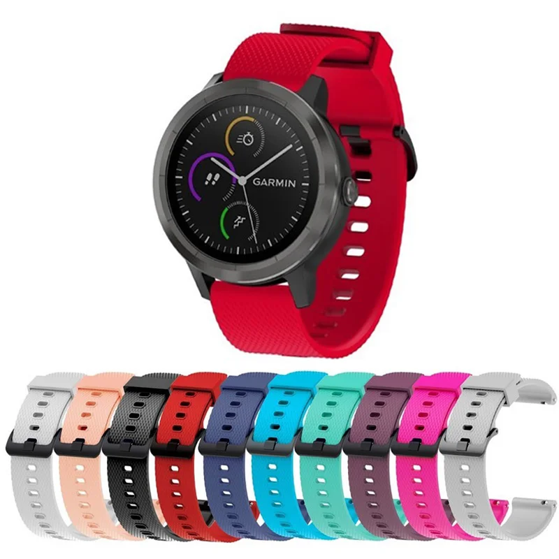 Original Style Watch Band for Garmin Vivoactive 3 5 Silicone Strap Forerunner 645 245 158 55 Watchband Venu/SQ/SQ/2 Plus Correa