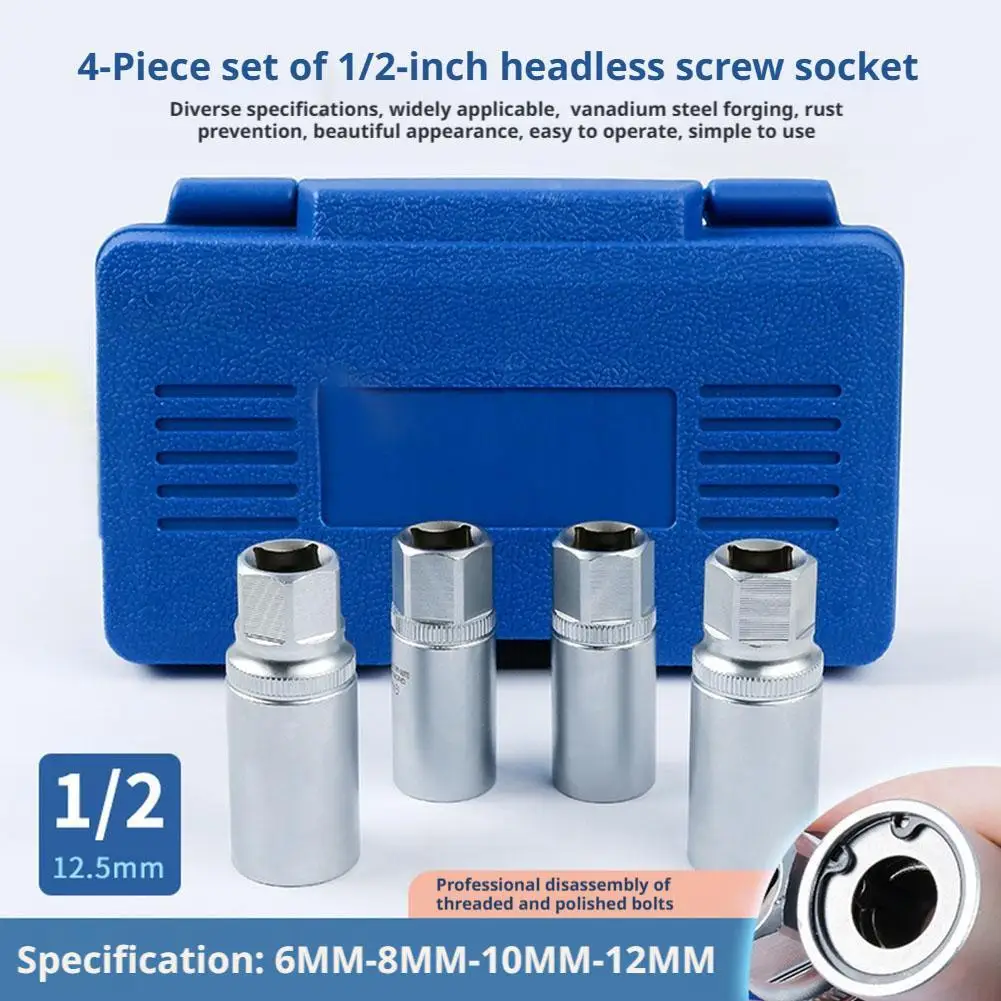 

Набор из 4 экстракторов для шпилек с эффективной роликовой конструкцией, хромомолибденовая сталь