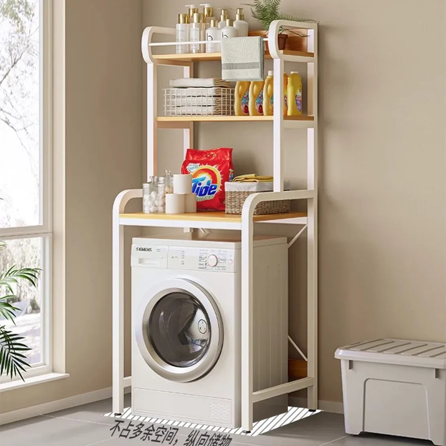

Shelf above washing machine Shelf above pulsator drum flap Storage rack above bathroom balcony storage rack