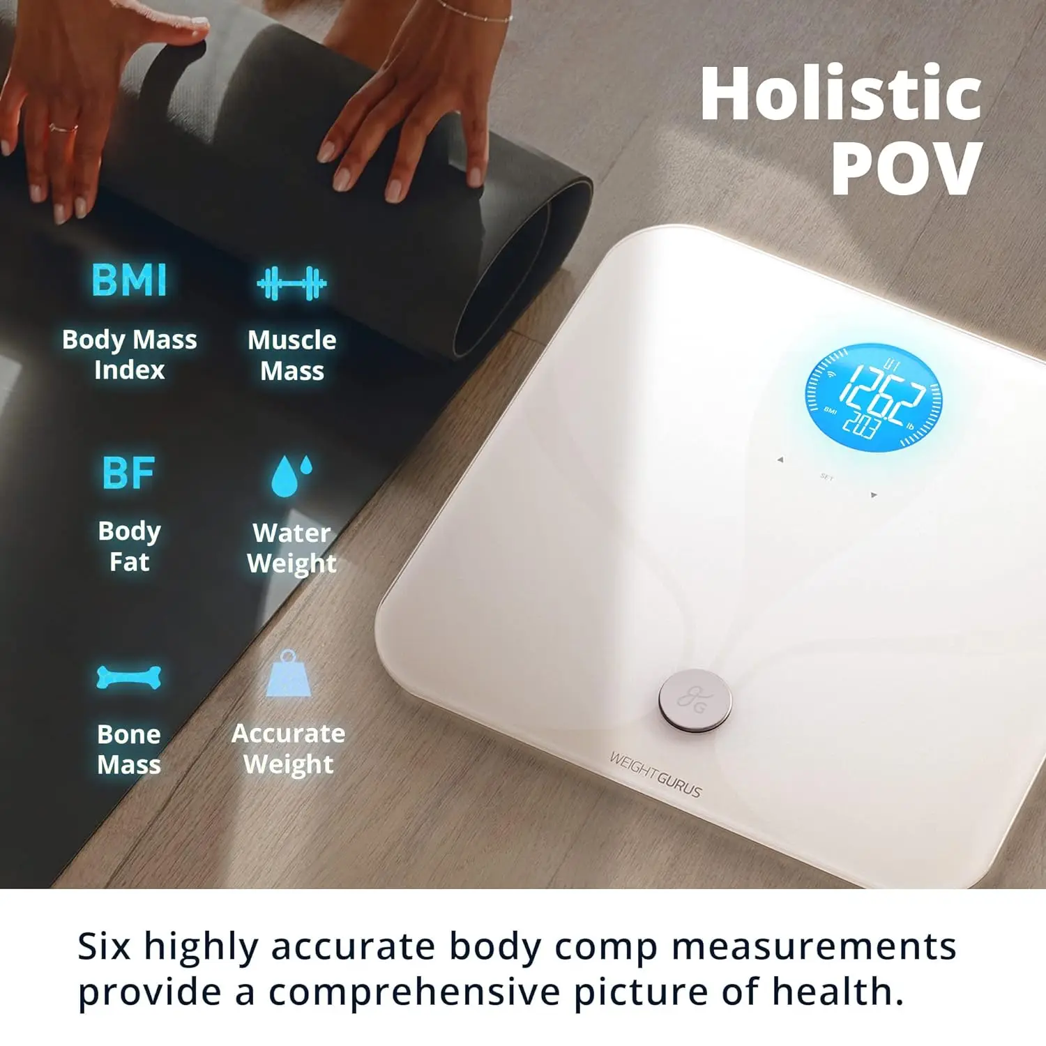 Greater Goods WiFi Premium Smart Scale Measures & Tracks Weight, BMI, Muscle Mass Bone Density