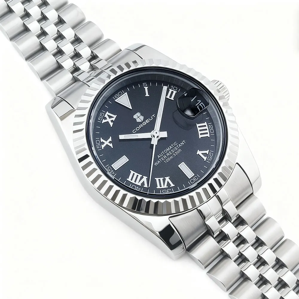 36mm/39mm Corgeut Man Watch Automatic NH35 Mechanical men watches Roman number Sapphire glass steel bracelet  Custom LOGO